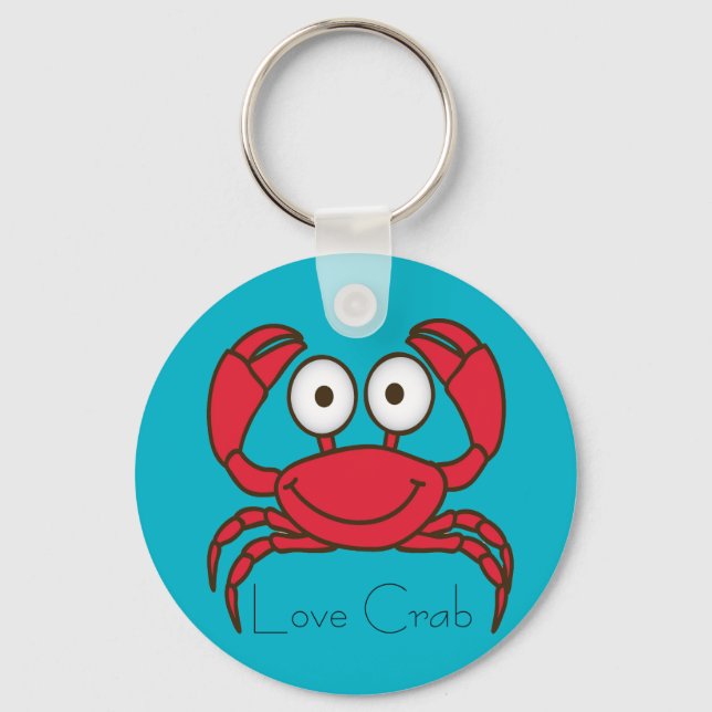 Love Crab Button Keychain (Front)