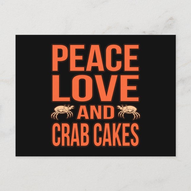 Love Crab Cakes Seafood Crabbing Crabs Lobster Sea Postcard (Front)
