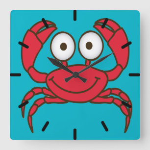 Love Crab Square Wall Clock