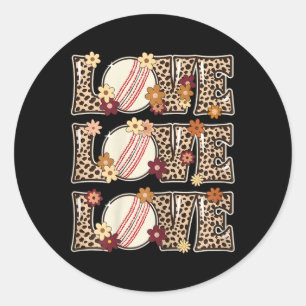 Love Cricket Lover Outfit Women Teen Girls Kids Cu Classic Round Sticker