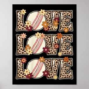 Love Cricket Lover Outfit Women Teen Girls Kids Cu Poster