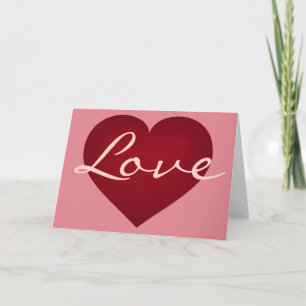 Love crimson heart - blank inside holiday card