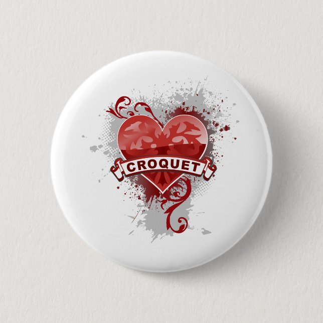 Love Croquet 6 Cm Round Badge (Front)