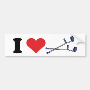Love Crutches Bumper Sticker