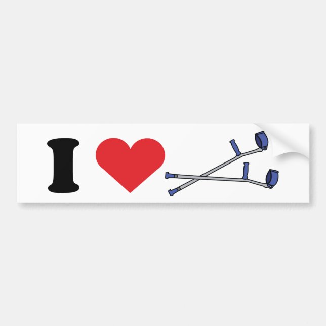 Love Crutches Bumper Sticker (Front)