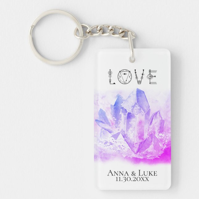 *~* "LOVE"  Crystals Events Weddings SWAG Key Ring (Front)