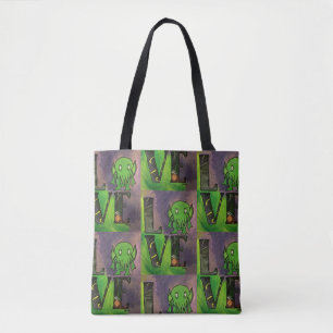 LOVE Cthulhu Repeating Tote Bag