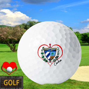 Love Cuba Golf Balls, Cuban flag, Heart Balls