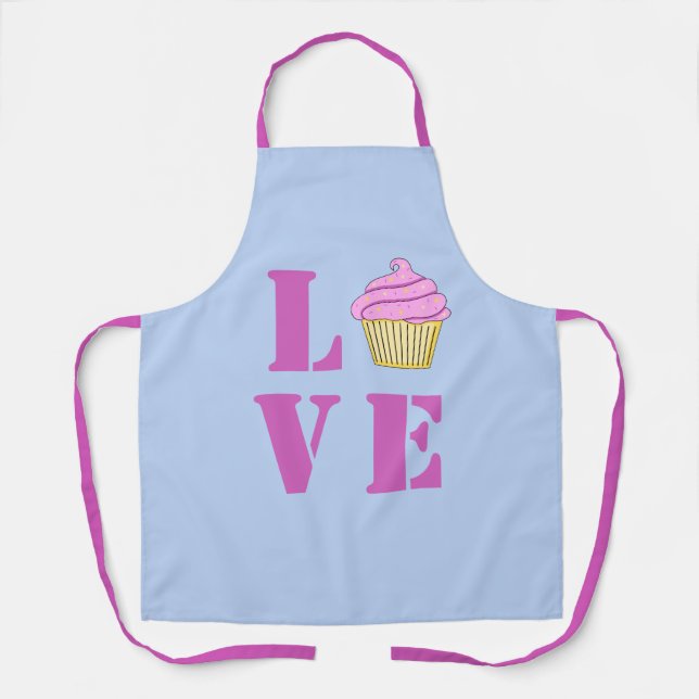Love Cupcake All-Over Print Apron (Front)