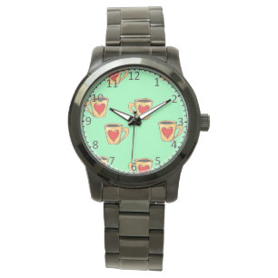 Love cups on turquoise watch