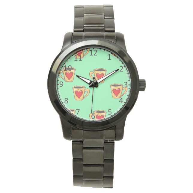 Love cups on turquoise watch (Front)