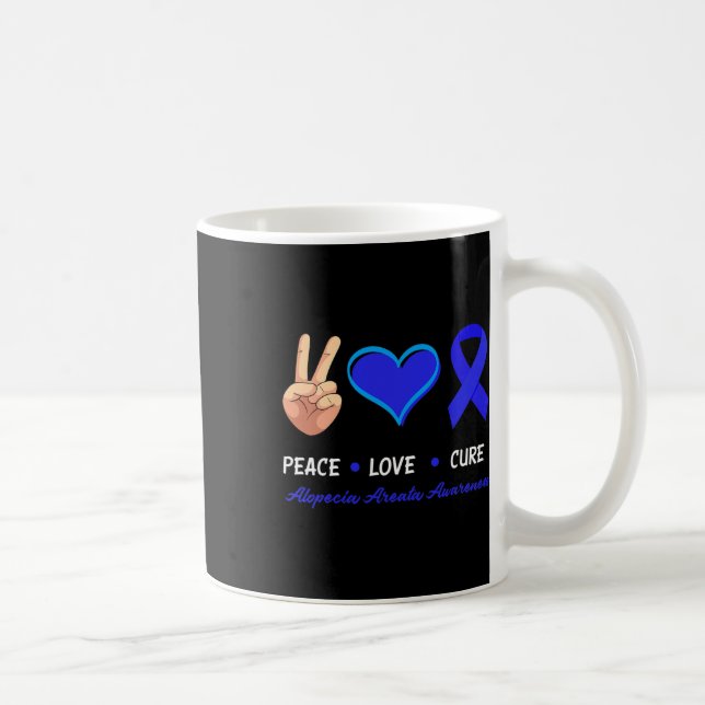 Love Cure Alopecia Areata Awareness  Coffee Mug (Right)