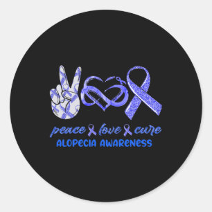 Love Cure Alopecia Awareness  Classic Round Sticker