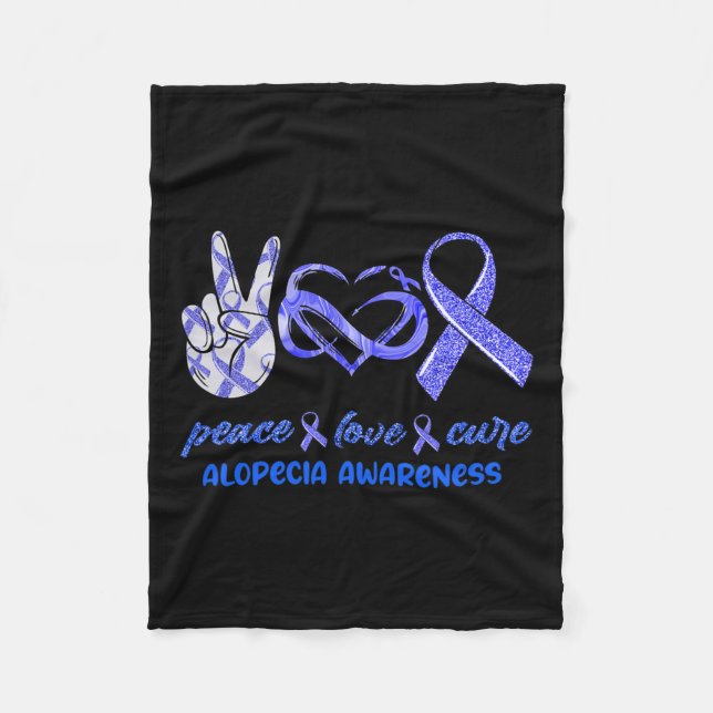 Love Cure Alopecia Awareness  Fleece Blanket (Front)