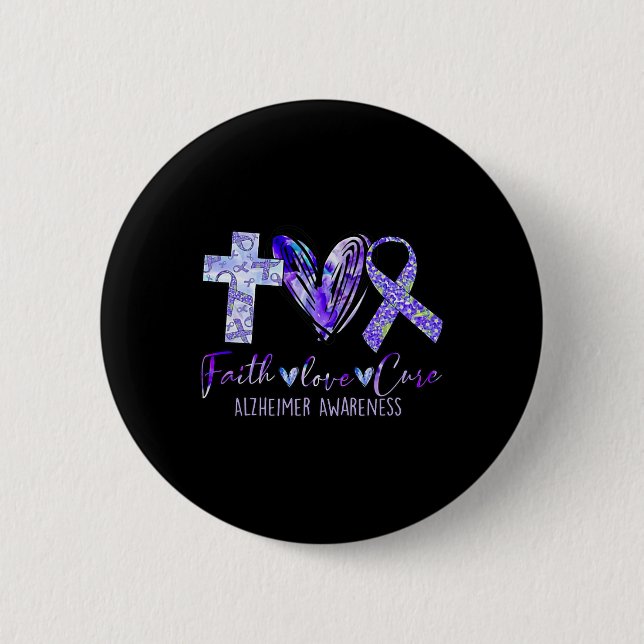 Love Cure Alzheimerheimer  6 Cm Round Badge (Front)