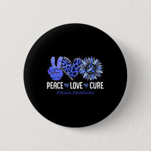 Love Cure Ataxia Awareness Month Blue Sunflower Ri 6 Cm Round Badge