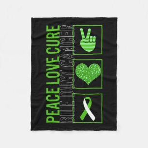 Love Cure Bile Duct Cancer Awareness Ribbon Warrio Fleece Blanket