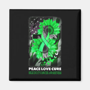 Love Cure Bile Duct Cancer Awareness Sunflower Magnet