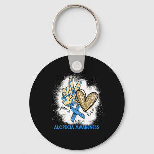 Love Cure Bleached Alopecia Awareness  Key Ring