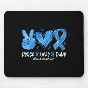 Love Cure Blue Ribbon Ataxia Awareness  Mouse Pad