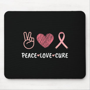 Love Cure Breast Cancer Awareness Women Mouse Pad