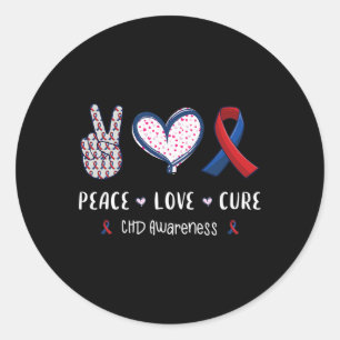 Love Cure Chd Heart Disease Awareness Men Women Ki Classic Round Sticker
