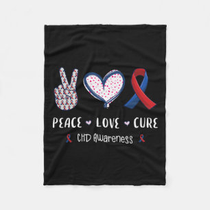 Love Cure Chd Heart Disease Awareness Men Women Ki Fleece Blanket