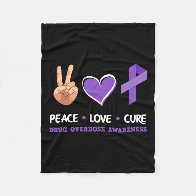 Love Cure Drug Overdose Awareness  Fleece Blanket (Front)