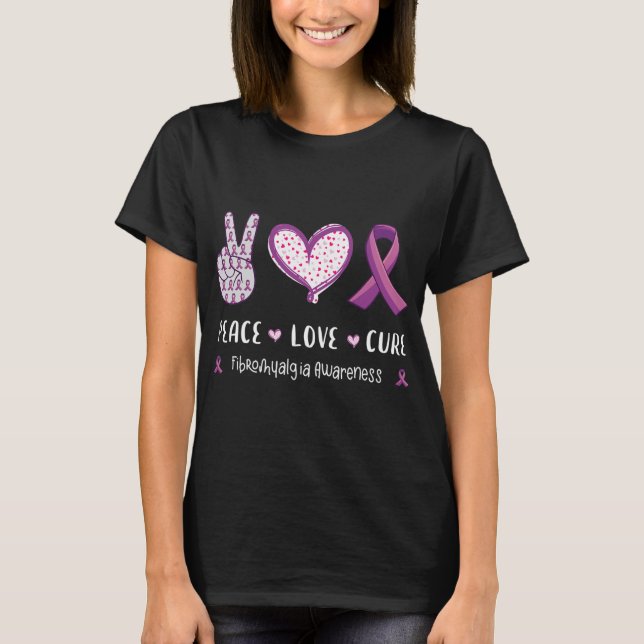 Love Cure Fibromyalgia Awareness Men Women Kids  T-Shirt (Front)
