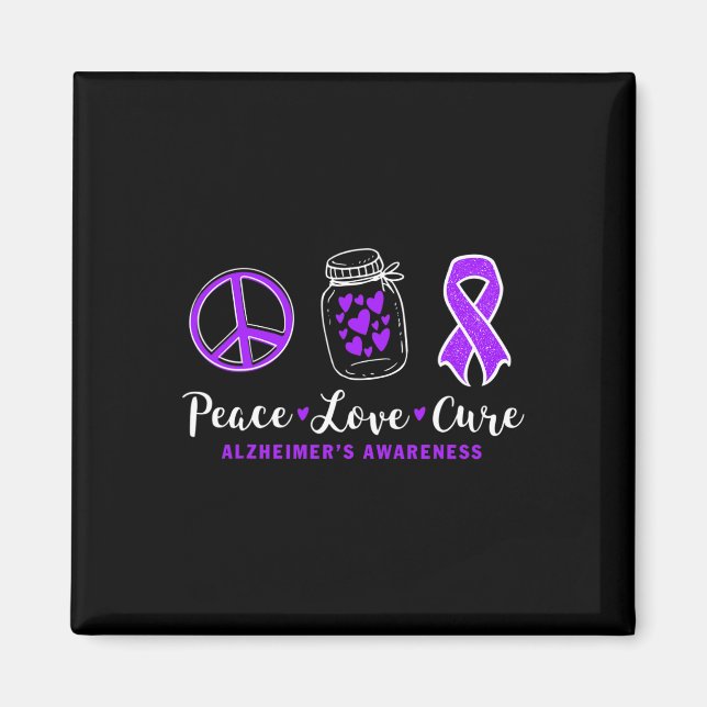 Love Cure For Alzheimerheimer S Warrior Tee Heimer Magnet (Front)