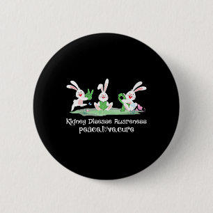 Love Cure Green Ribbon Kidney Disease Awareness Ea 6 Cm Round Badge