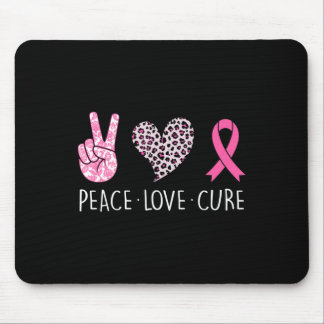 Love Cure Heart Pink Ribbon Breast Cancer Awarenes Mouse Pad