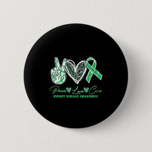 Love Cure Kidney Disease Awareness Gifts 6 Cm Round Badge