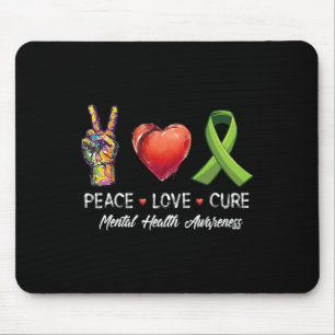 Love Cure Mental Health Awareness Men Women Kids Mouse Pad