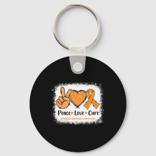 Love Cure Multiple Sclerosis Ms Awareness Orange Key Ring