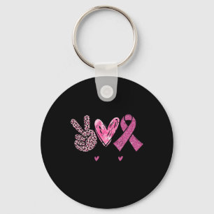 Love Cure Pink Ribbon Breast Cancer Awareness Wome Key Ring