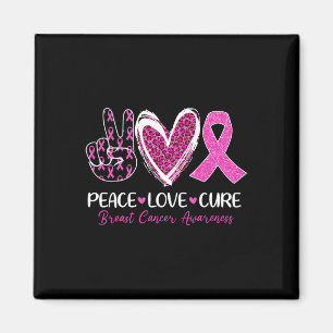 Love Cure Pink Ribbon Breast Cancer Awareness Wome Magnet