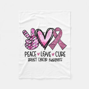 Love Cure Pink Ribbon Cancer Breast Awareness 1 Fleece Blanket