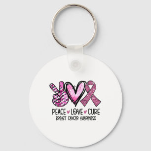 Love Cure Pink Ribbon Cancer Breast Awareness 1 Key Ring