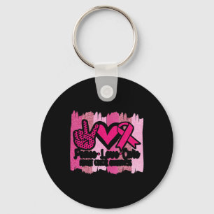 Love Cure Pink Ribbon Cancer Breast Awareness 2 Key Ring