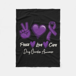 Love Cure Purple Drug Overdose Awareness Fleece Blanket
