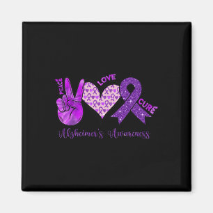 Love Cure Purple Ribbon Alzheimerheimer's Awarenes Magnet