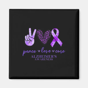 Love Cure Ribbon Leopard Alzheimerheimer Brain Awa Magnet