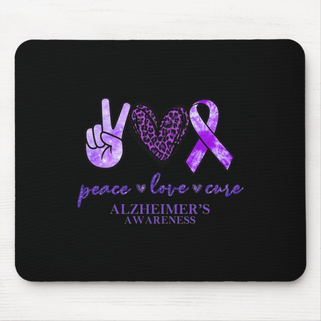 Love Cure Ribbon Leopard Alzheimerheimer Brain Awa Mouse Pad (Front)