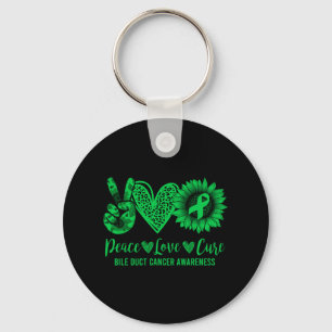 Love Cure Sunflower Bile Duct Cancer Awareness War Key Ring