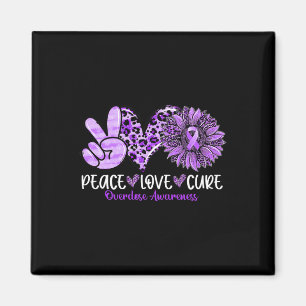 Love Cure Sunflower Leopard Overdose Awareness Magnet