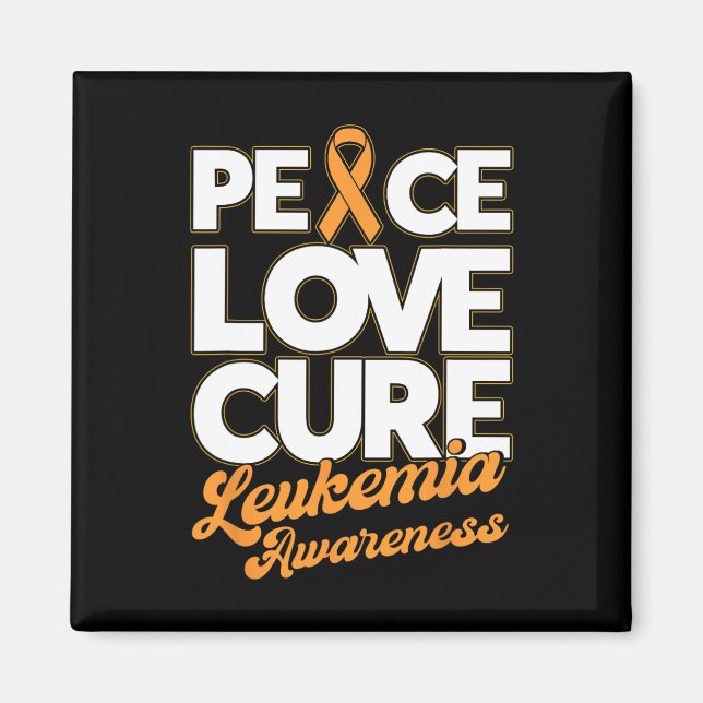 Love Cure Support Leukaemia Awareness Ribbon  Magnet (Front)