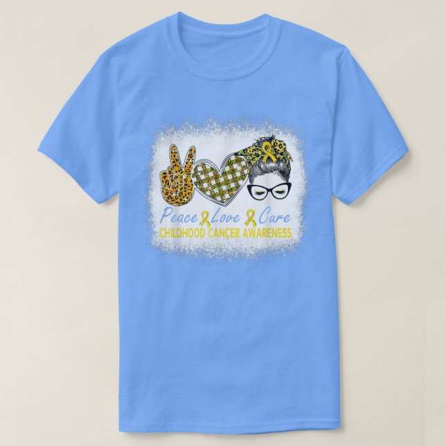 Love Cure Women Childhood Cancer Awareness  T-Shirt (Design Front)