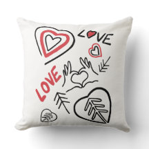 Love Cushion and Hearts for Valentine's Day