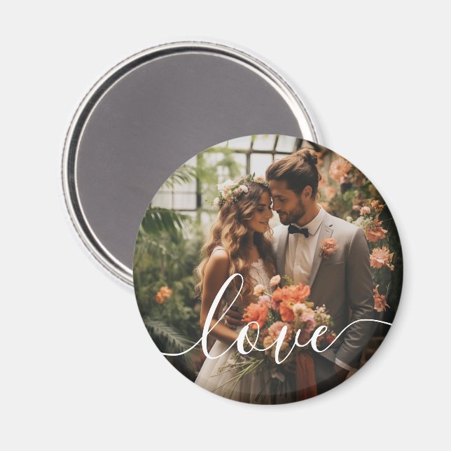 'Love' Custom couple photo Magnet (Front/Back)